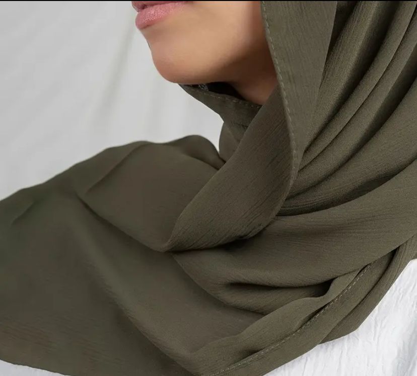 Olive Green Georgette Hijab